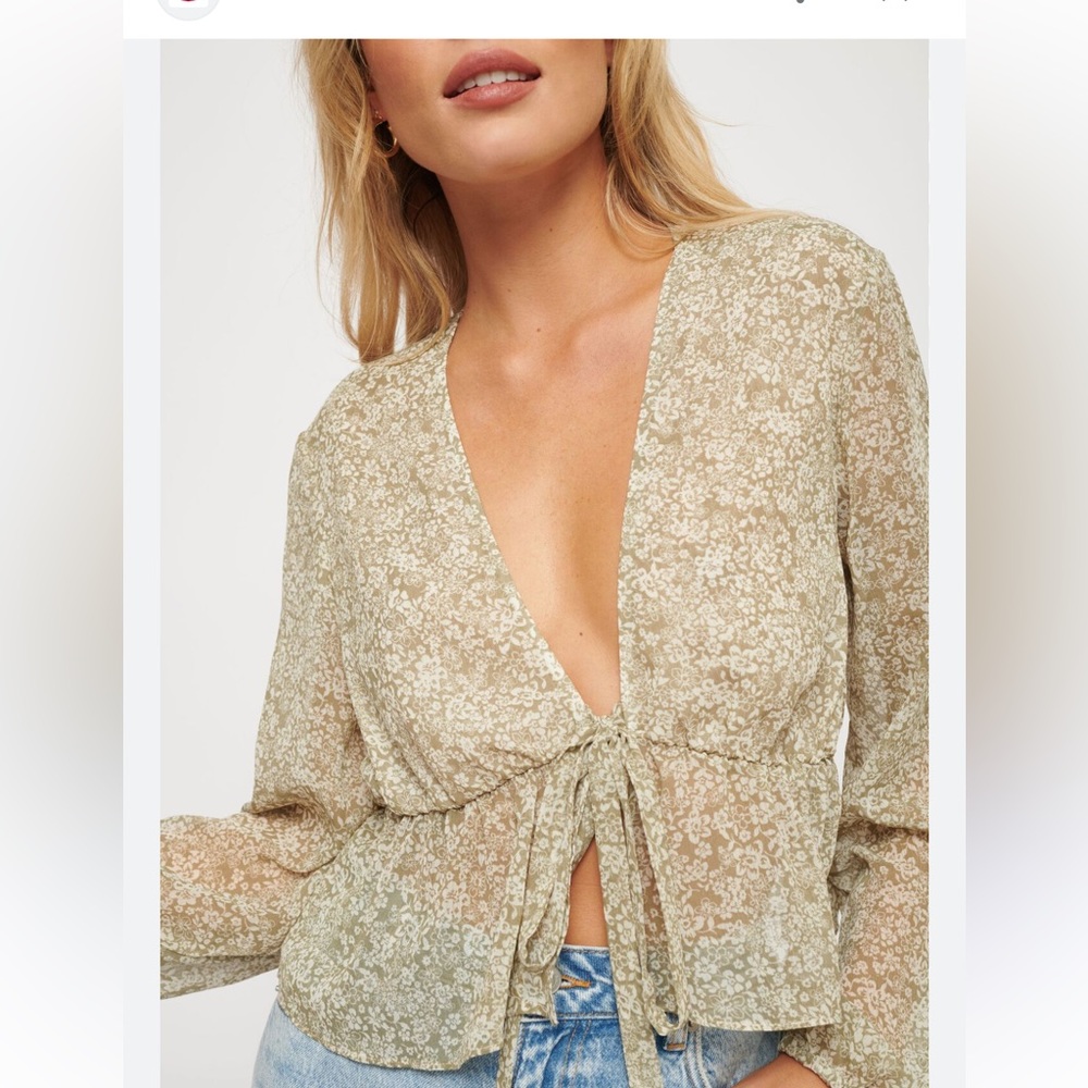 Dynamite Ginger Front-Tie Peplum Top Size M